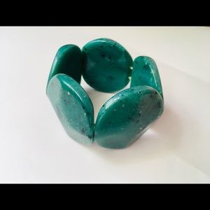 Big fun chunky turquoise vintage resin bracelet